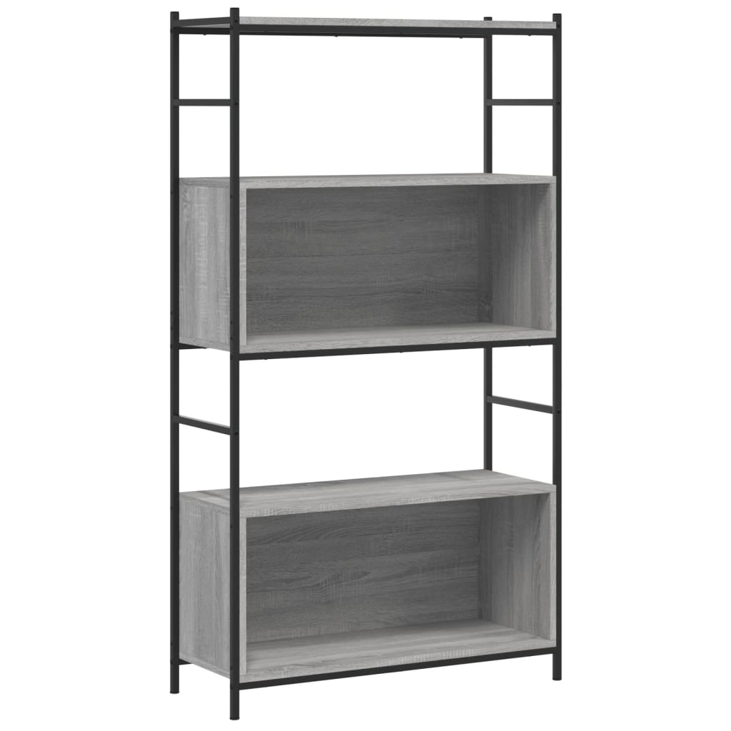 Bookcase Grey Sonoma 80x30x145,5 cm Wood and Iron