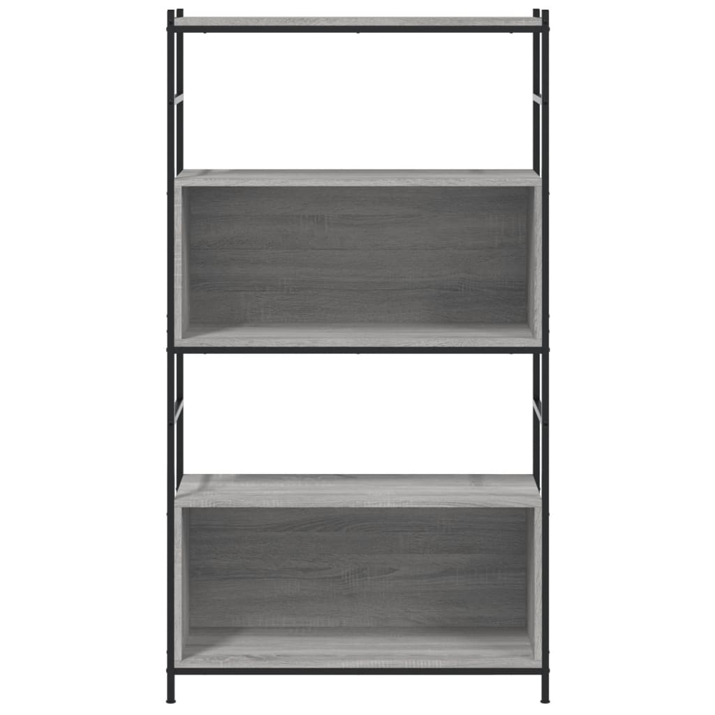 Bücherregal Grau Sonoma 80x30x145,5 cm Holzwerkstoff und Eisen