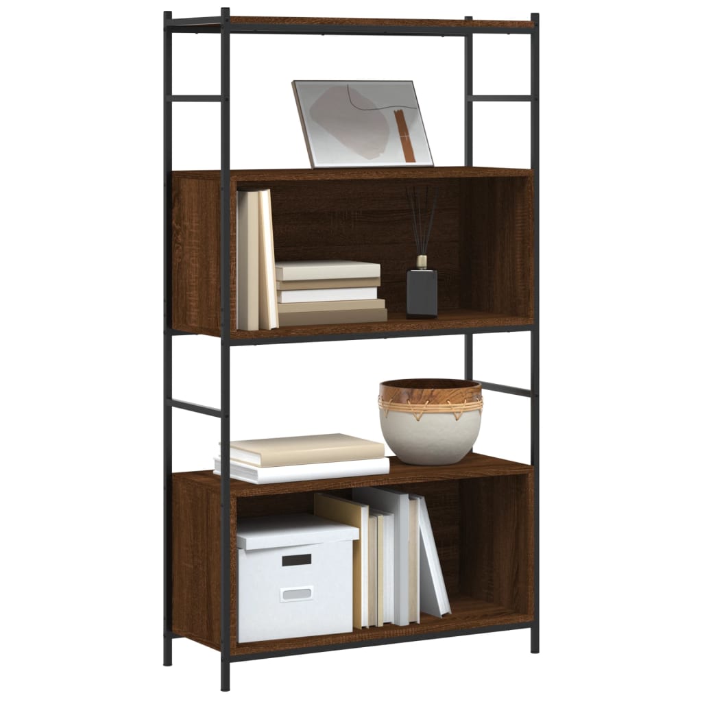 Bookshelf Brown Oak Look 80x30x145.5 cm Wood Material