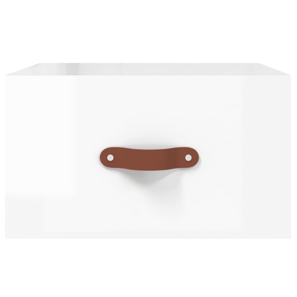 Wall-Mounted Bedside Table High Gloss White 35x35x20 cm