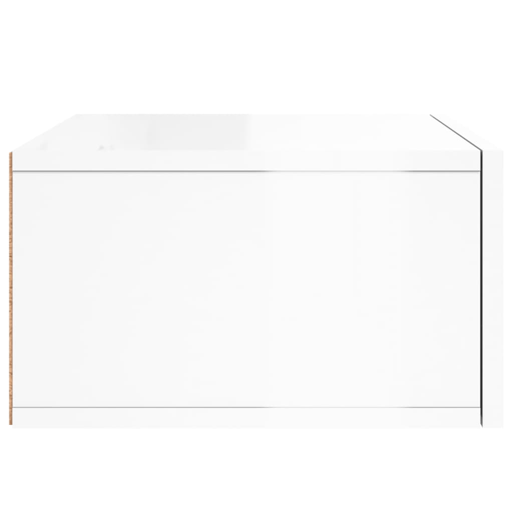 Wall-Mounted Bedside Table High Gloss White 35x35x20 cm