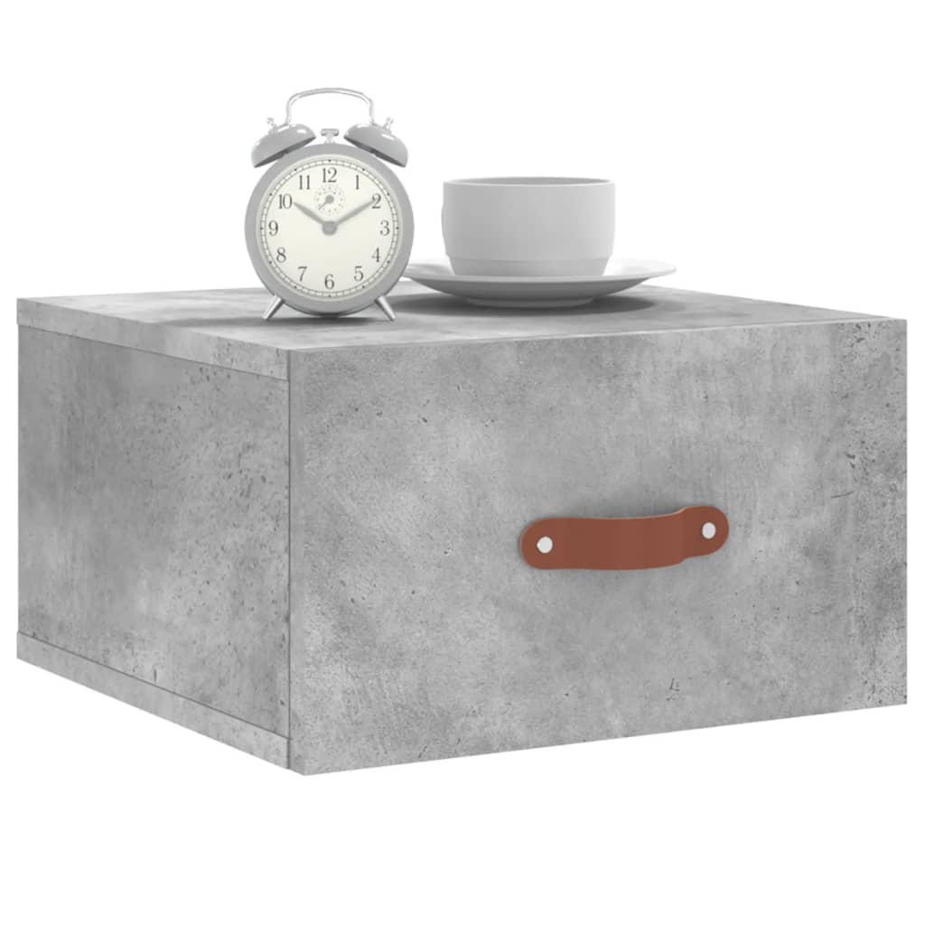 Wall Bedside Table Concrete Grey 35x35x20 cm