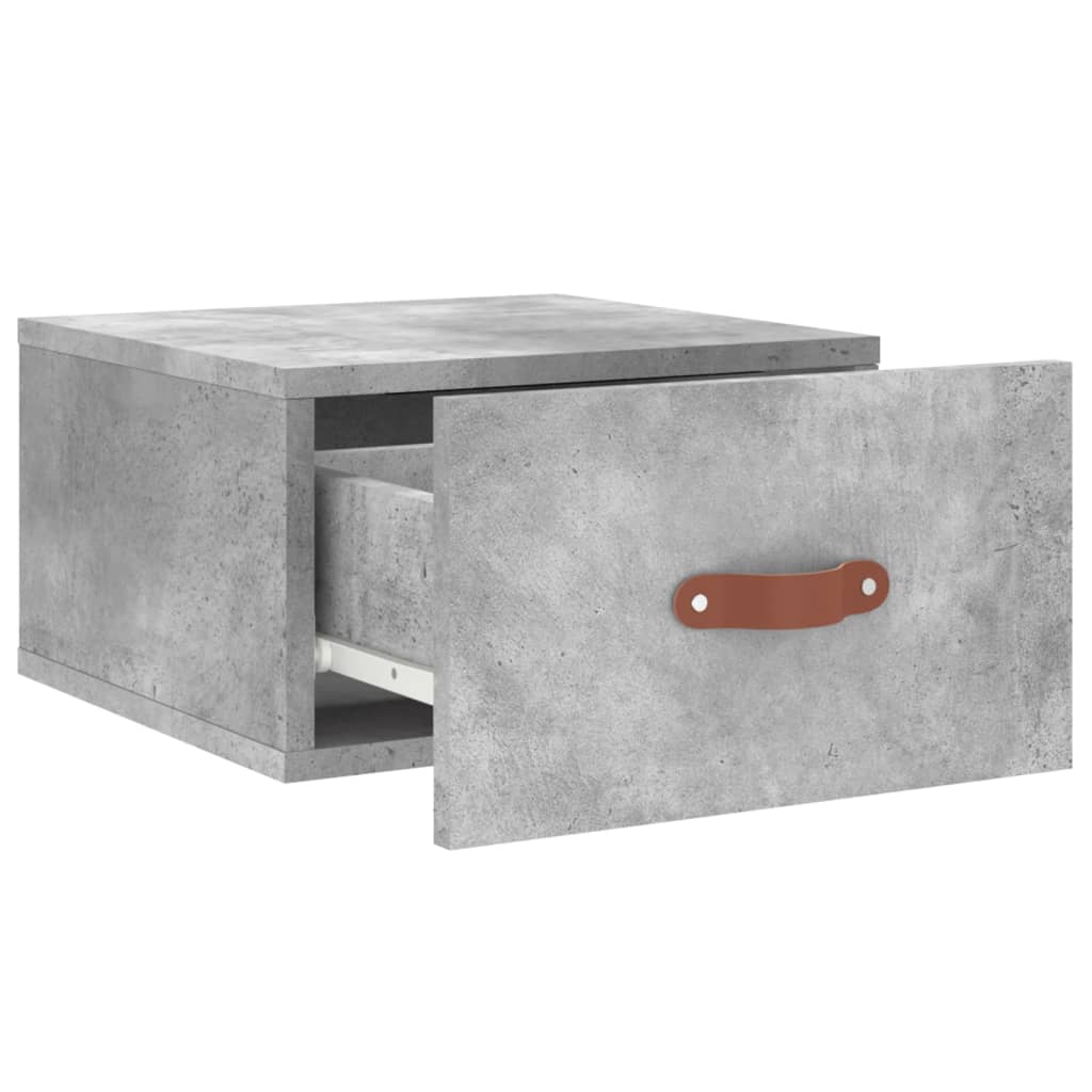 Wall Bedside Table Concrete Grey 35x35x20 cm