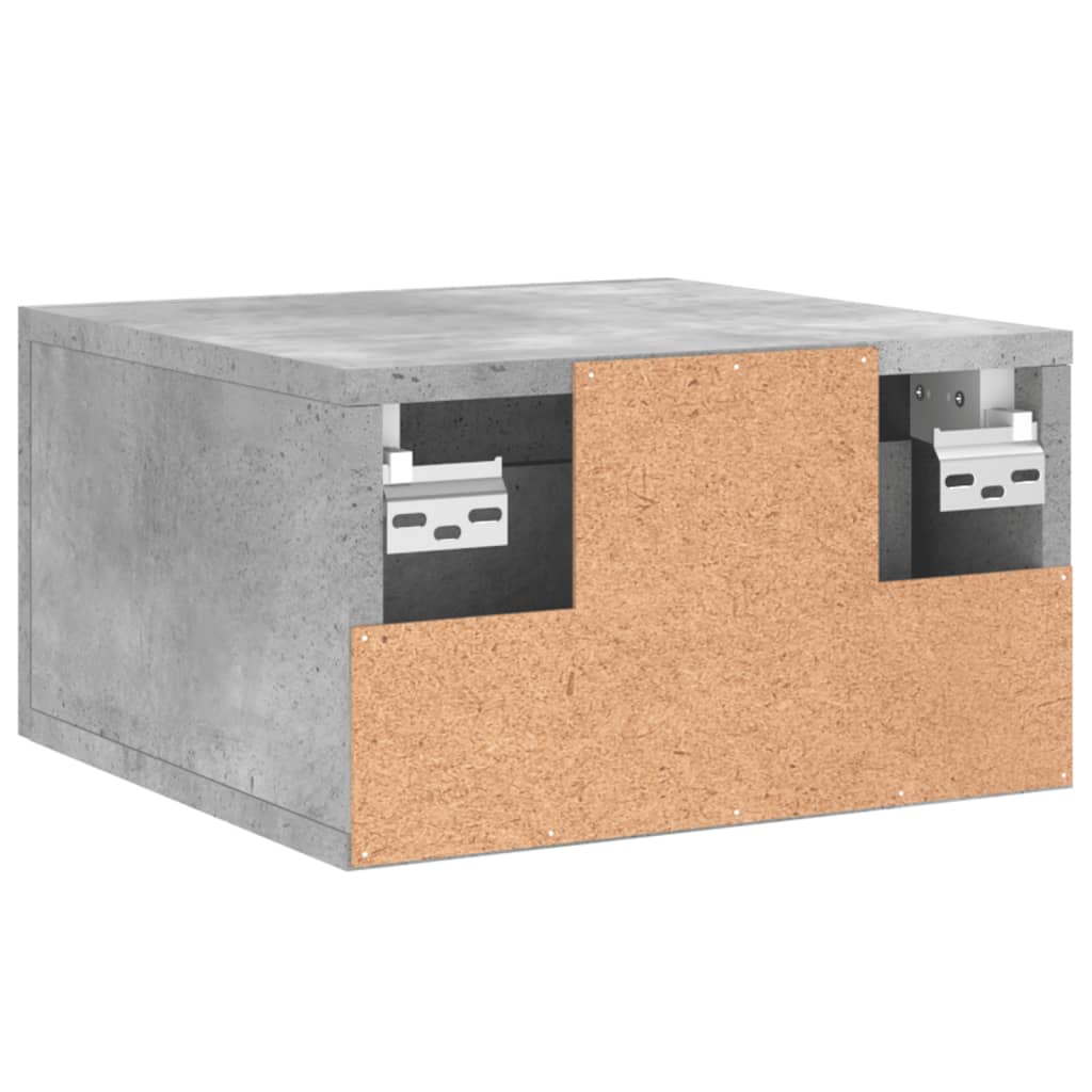 Wall Bedside Table Concrete Grey 35x35x20 cm