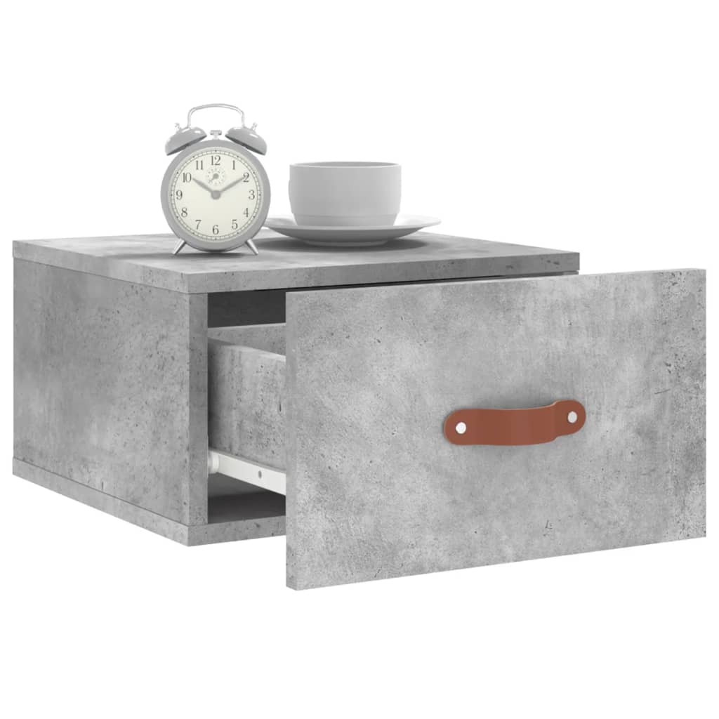 Wall-mounted bedside tables 2 pcs. Concrete grey 35x35x20 cm