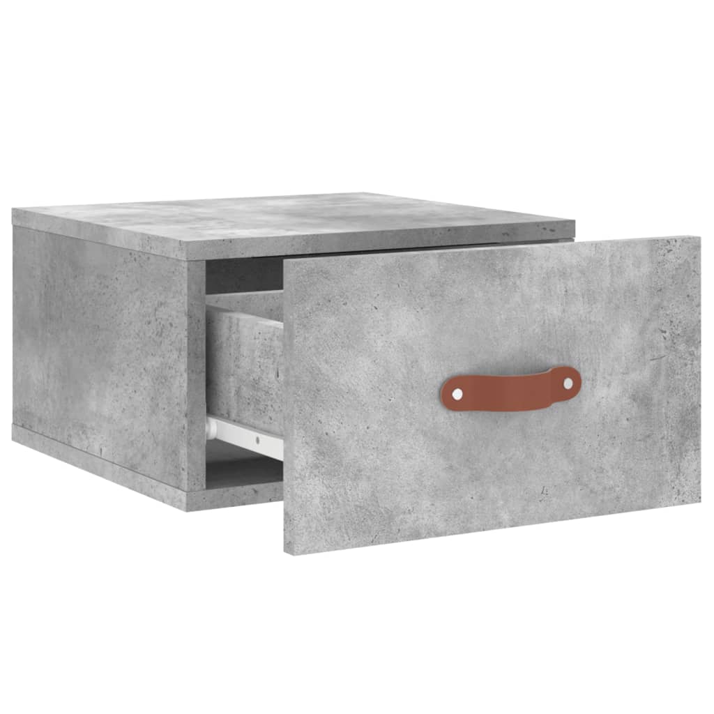 Wall-mounted bedside tables 2 pcs. Concrete grey 35x35x20 cm