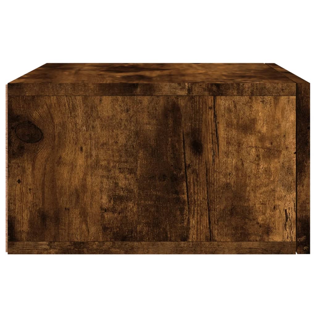 Wall-mounted bedside tables 2 pieces smoked oak 35x35x20 cm