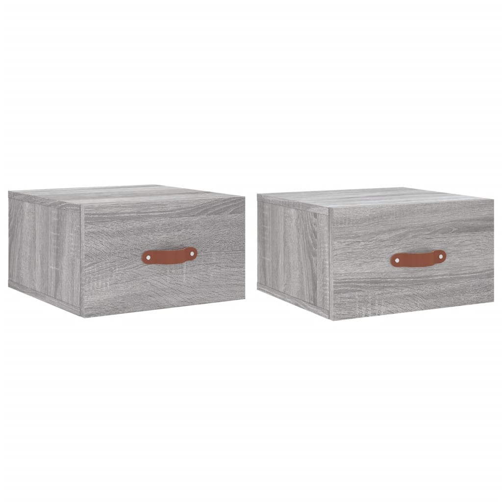 Wall Bedside Tables 2 pcs. Gray Sonoma 35x35x20 cm