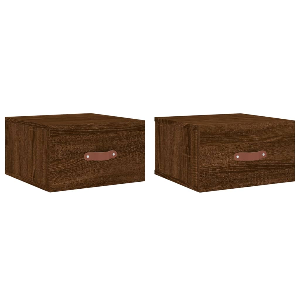 Wall Bedside Tables 2 pcs. Brown Oak Look 35x35x20 cm