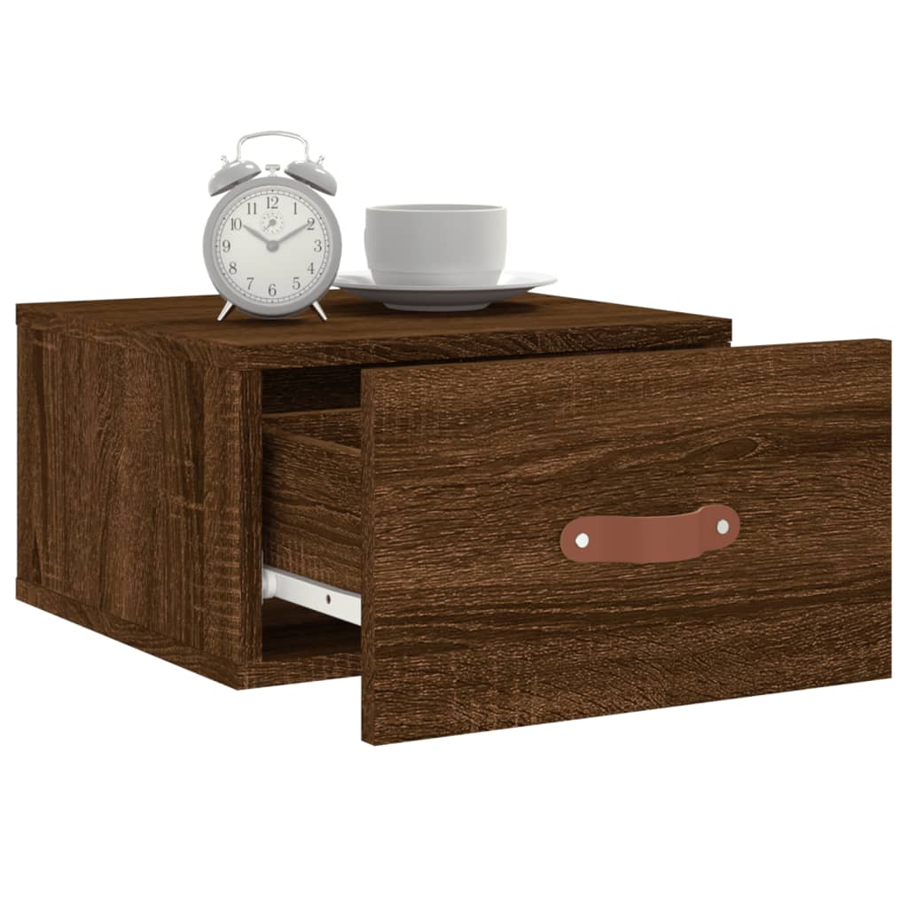 Wall Bedside Tables 2 pcs. Brown Oak Look 35x35x20 cm