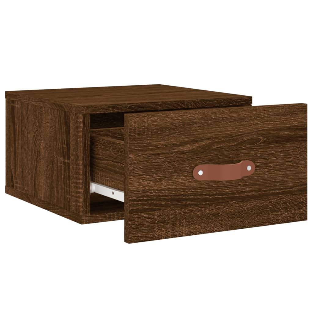 Wall Bedside Tables 2 pcs. Brown Oak Look 35x35x20 cm