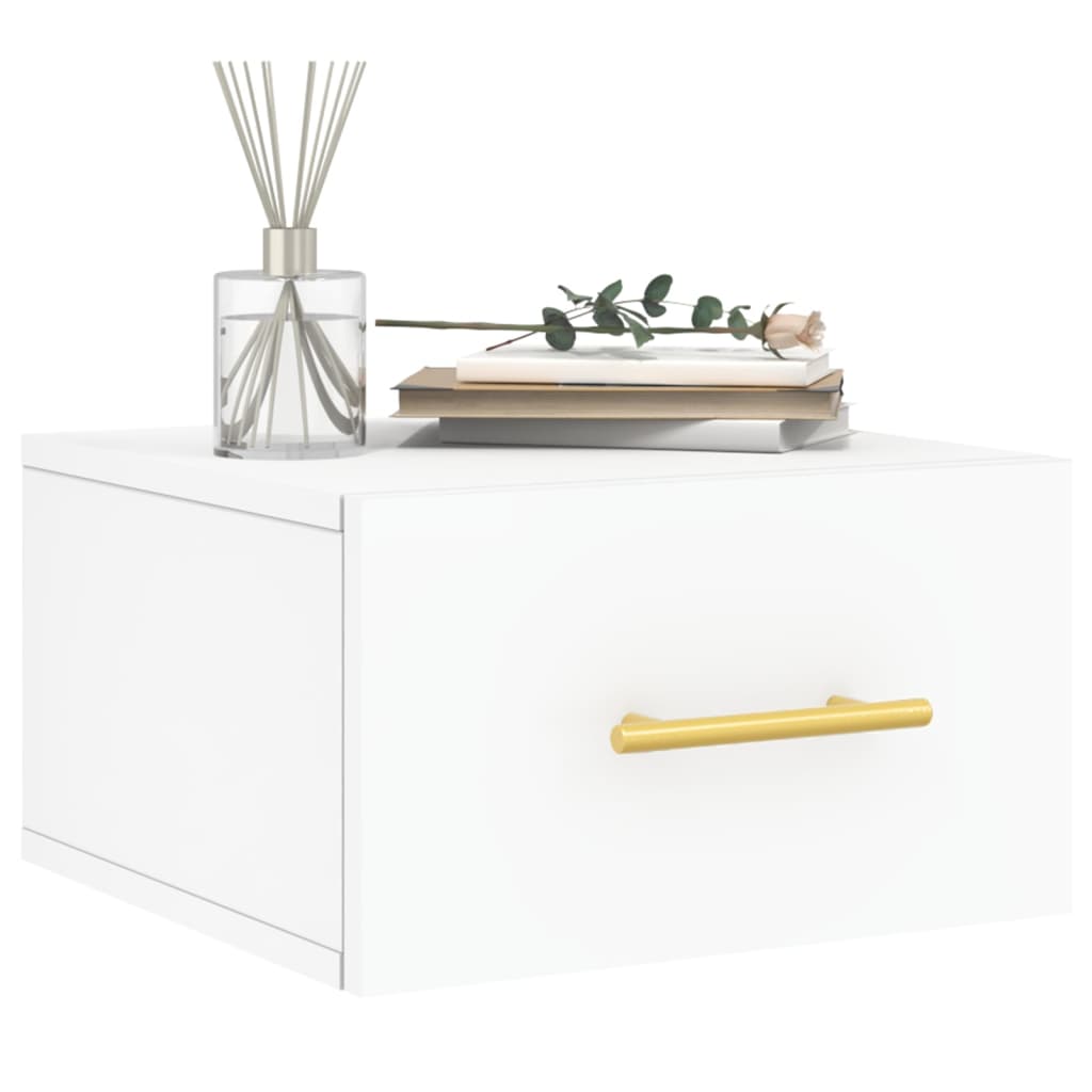 Wall Bedside Tables 2 pcs. White 35x35x20 cm