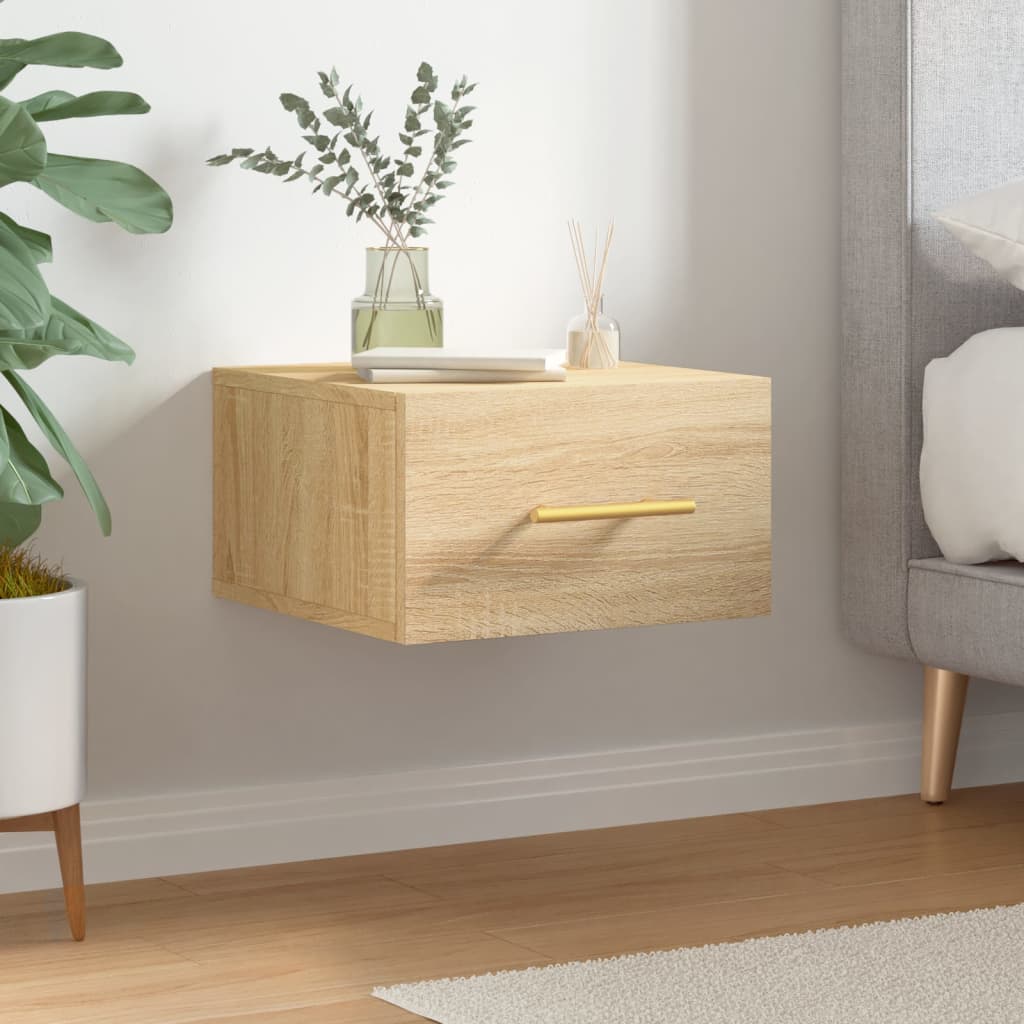 Wall-mounted bedside table Sonoma oak 35x35x20 cm