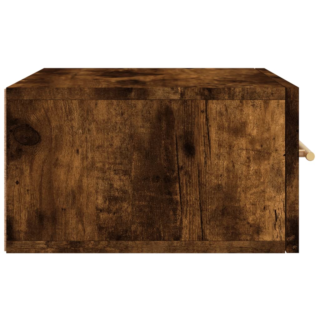 Wall-mounted bedside table smoked oak 35x35x20 cm