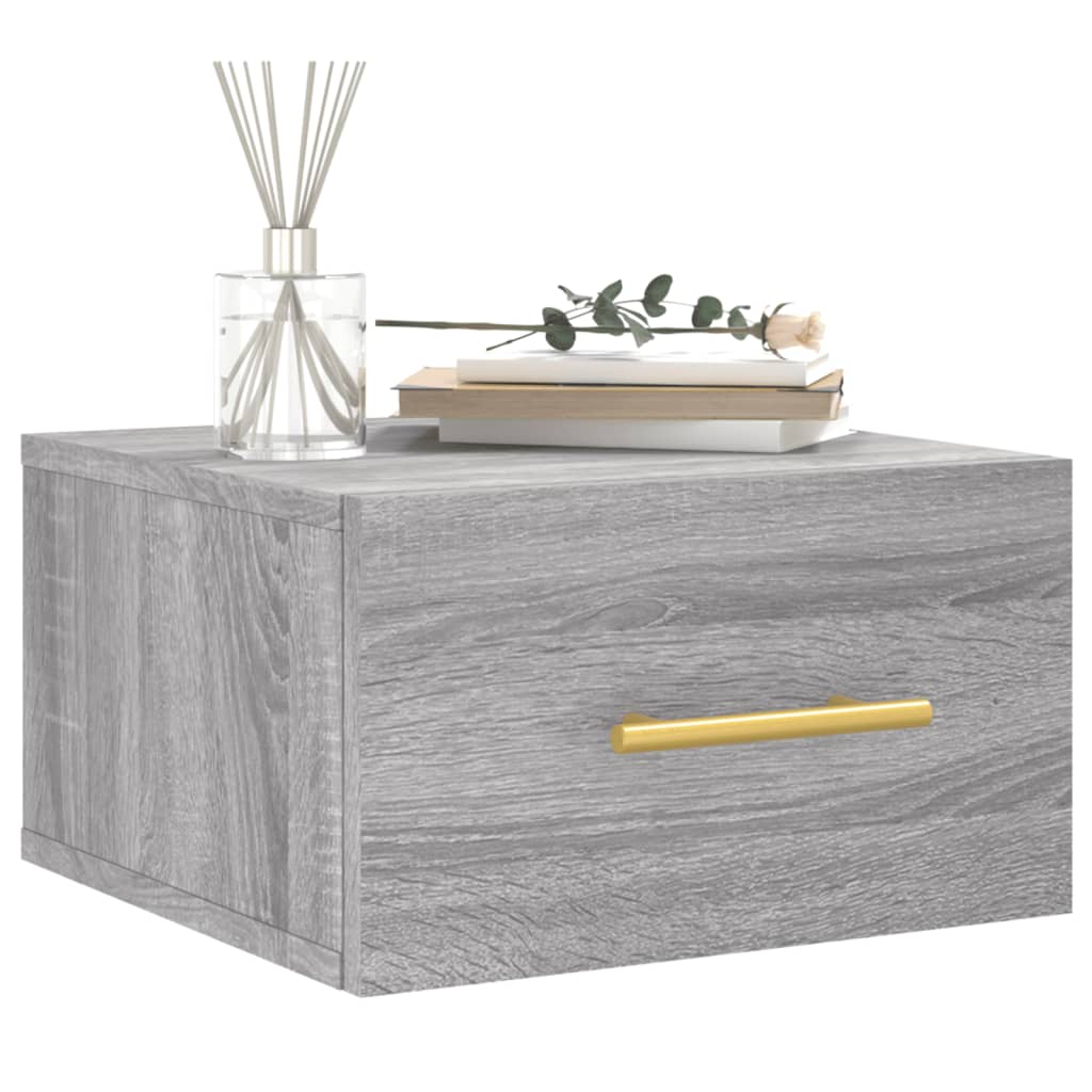 Wall Bedside Table Gray Sonoma 35x35x20 cm