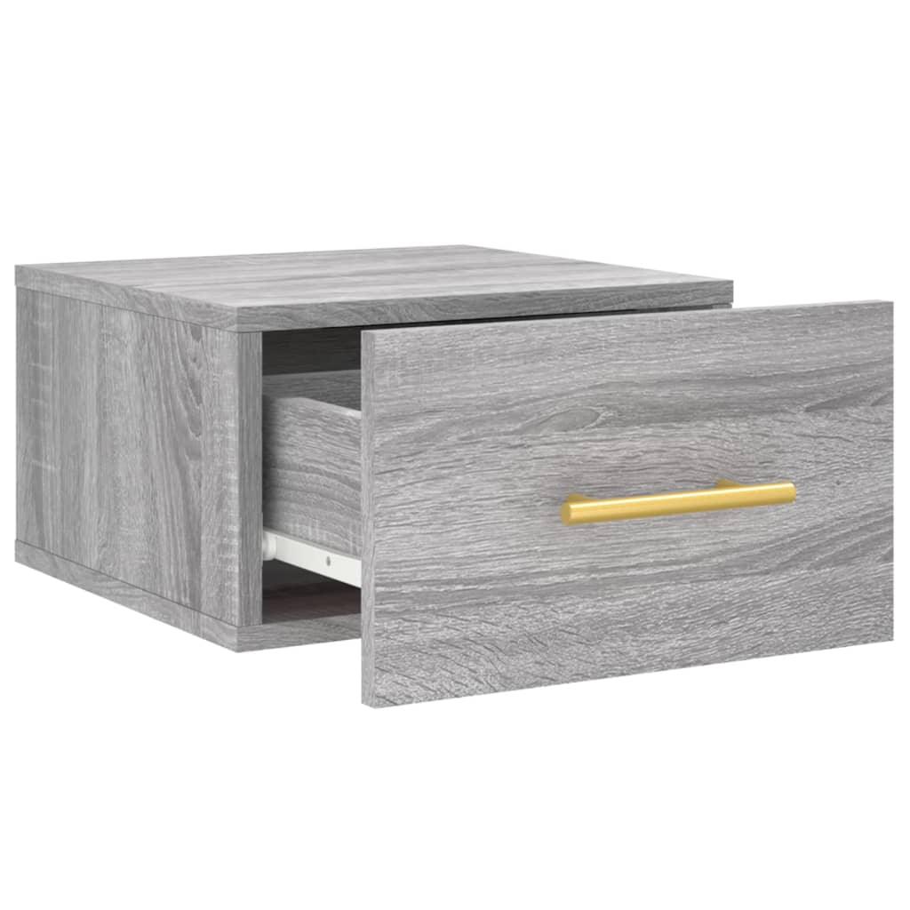 Wall Bedside Table Gray Sonoma 35x35x20 cm