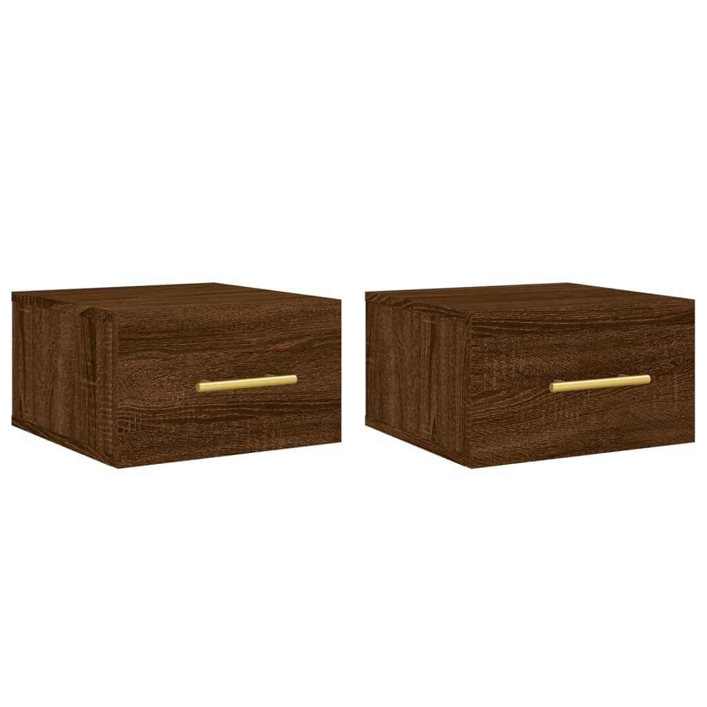 Wall Bedside Tables 2 pcs. Brown Oak Look 35x35x20 cm