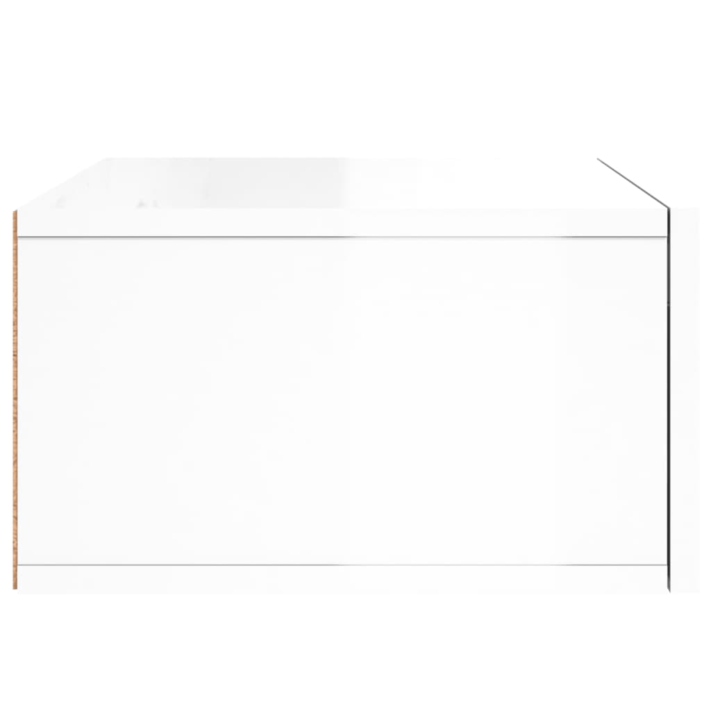 Wall-Mounted Bedside Table High Gloss White 35x35x20 cm