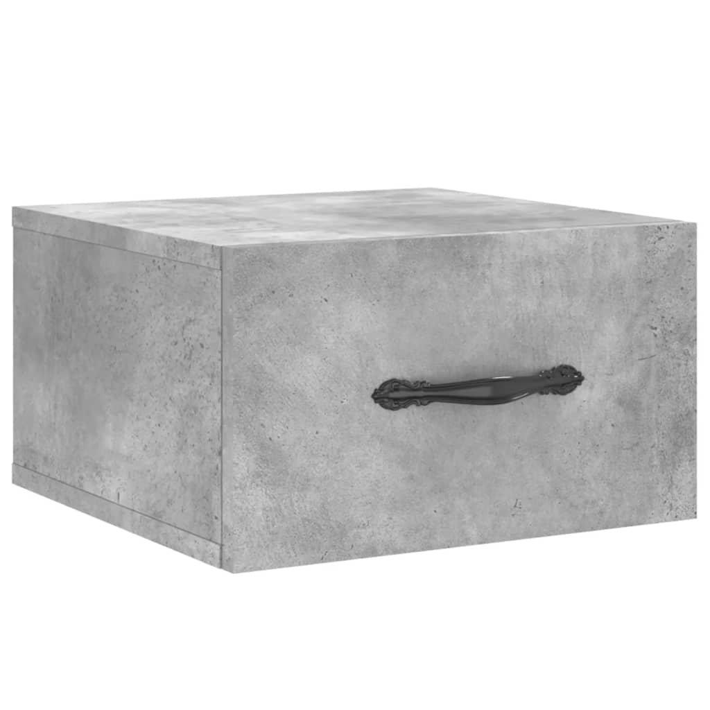 Wall Bedside Table Concrete Grey 35x35x20 cm