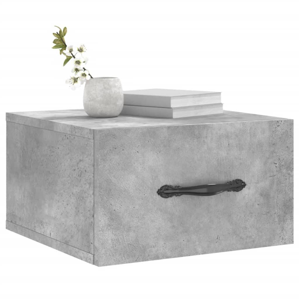 Wall Bedside Table Concrete Grey 35x35x20 cm