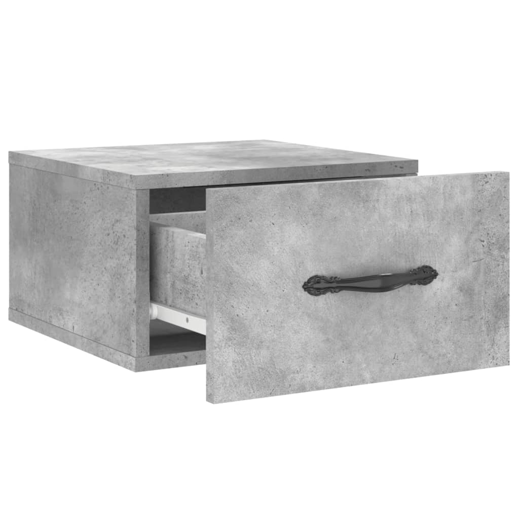 Wall Bedside Table Concrete Grey 35x35x20 cm