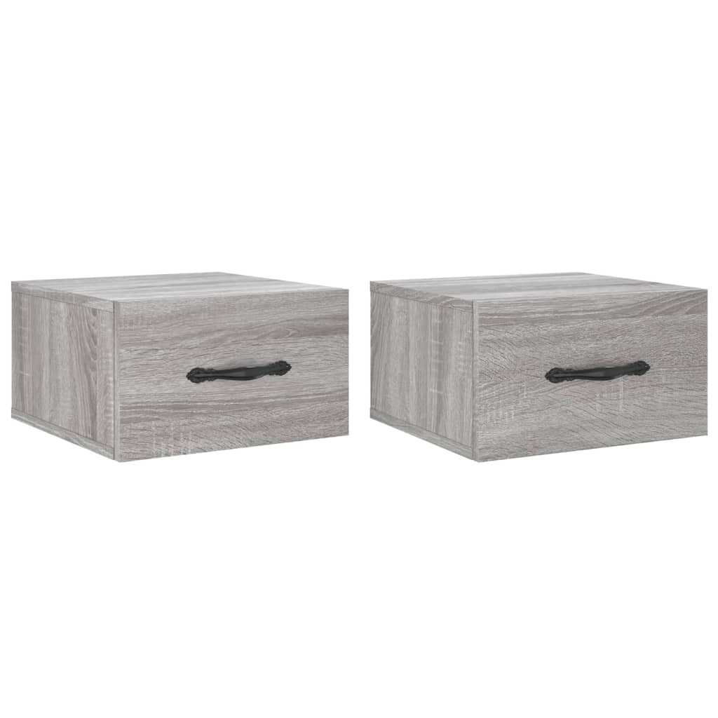 Wall Bedside Tables 2 pcs. Gray Sonoma 35x35x20 cm