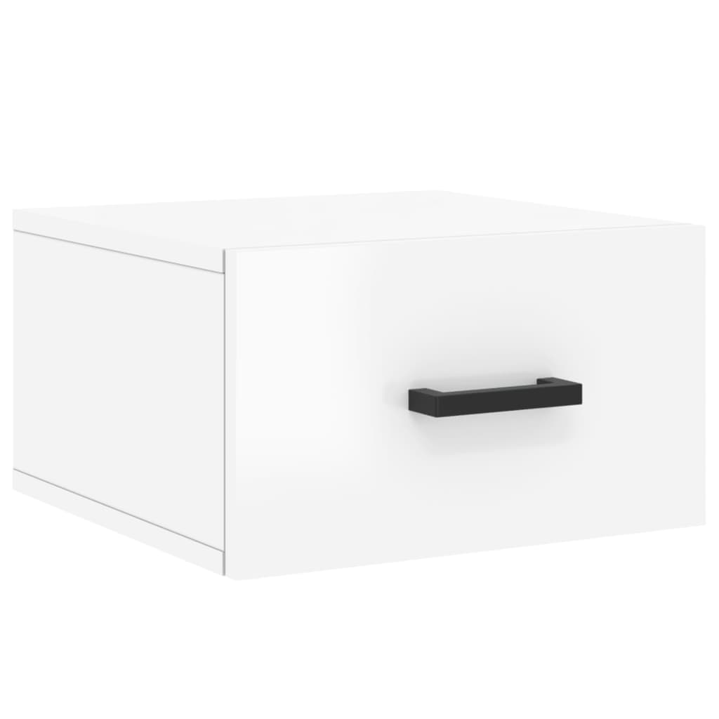 Wall-Mounted Bedside Table High Gloss White 35x35x20 cm