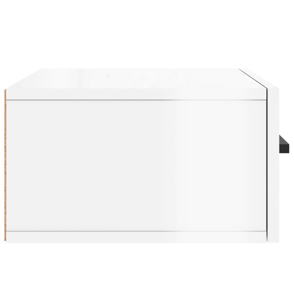 Wall-Mounted Bedside Table High Gloss White 35x35x20 cm