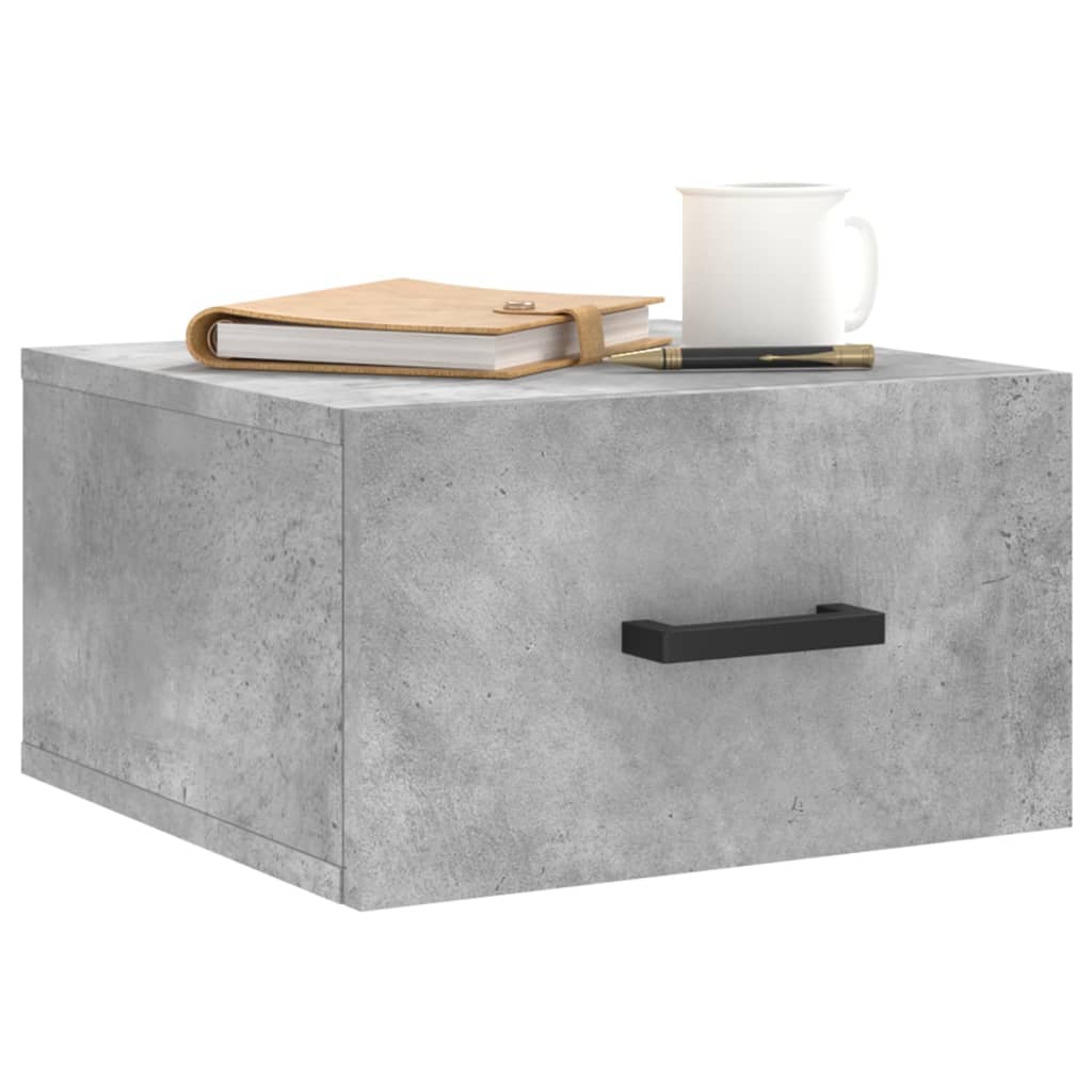 Wall Bedside Table Concrete Grey 35x35x20 cm