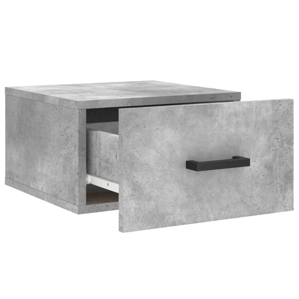 Wall Bedside Table Concrete Grey 35x35x20 cm