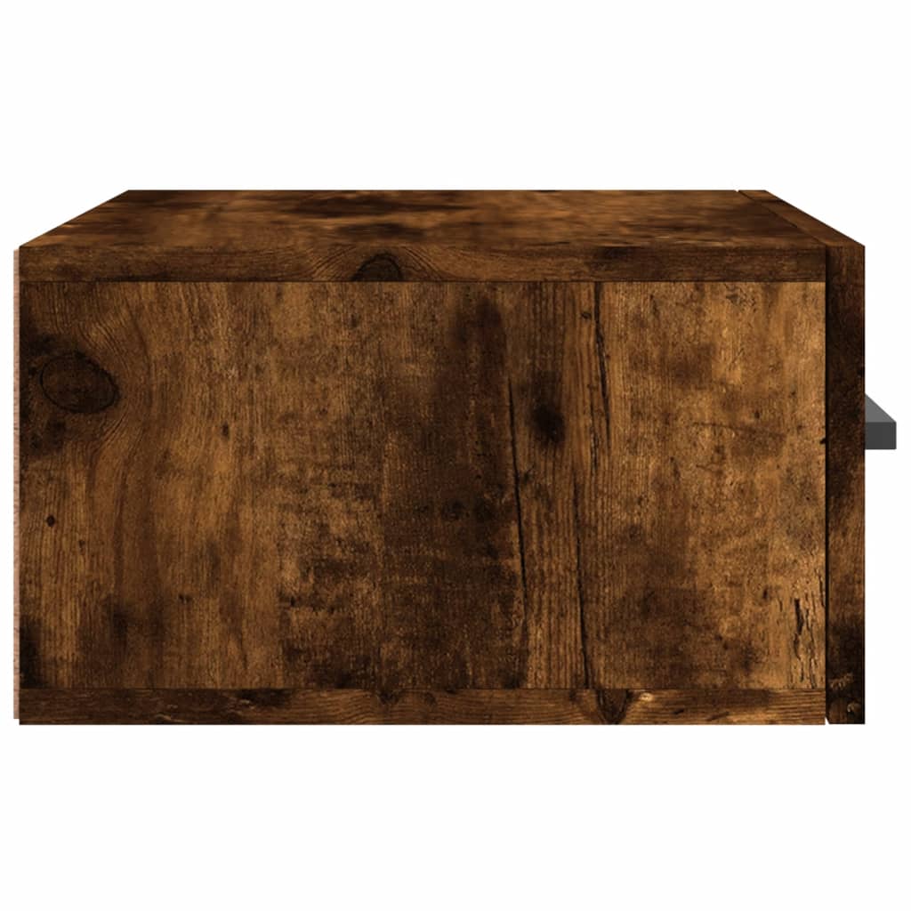 Wall-mounted bedside tables 2 pieces smoked oak 35x35x20 cm