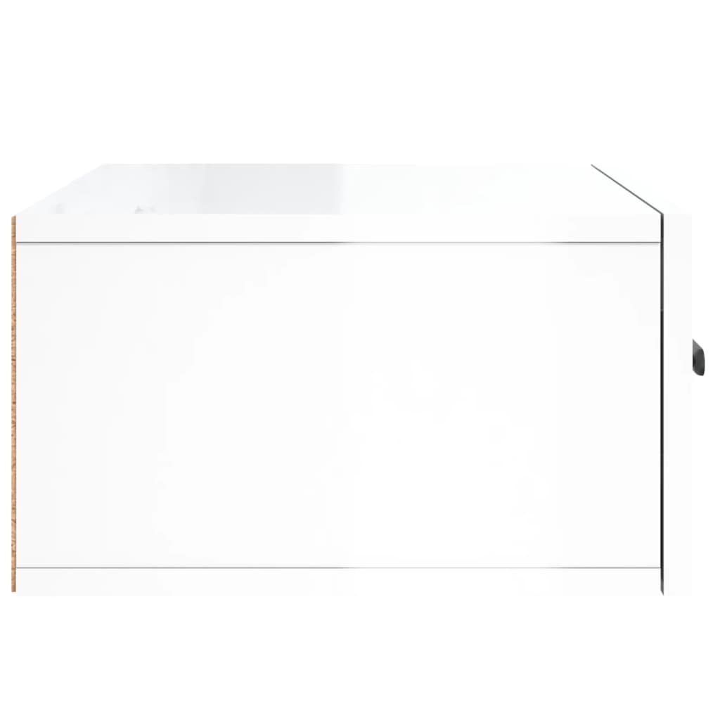 Wall-mounted bedside tables 2 pcs. High-gloss white 35x35x20 cm