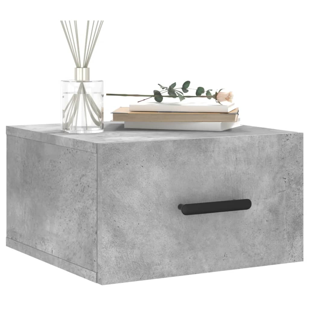 Wall Bedside Table Concrete Grey 35x35x20 cm