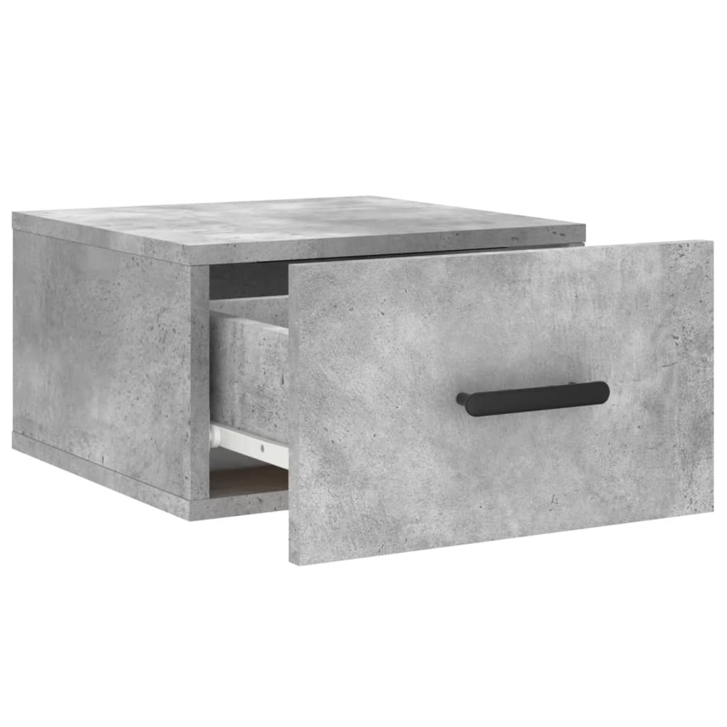 Wall Bedside Table Concrete Grey 35x35x20 cm