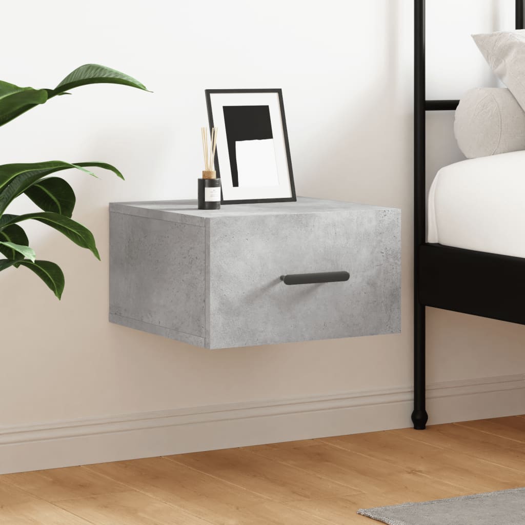 Wall Bedside Table Concrete Grey 35x35x20 cm