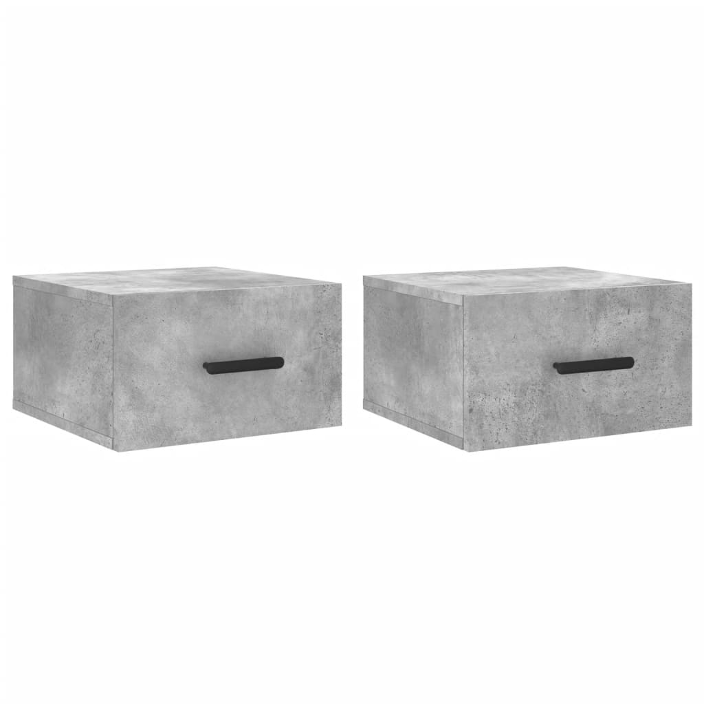 Wall-mounted bedside tables 2 pcs. Concrete grey 35x35x20 cm