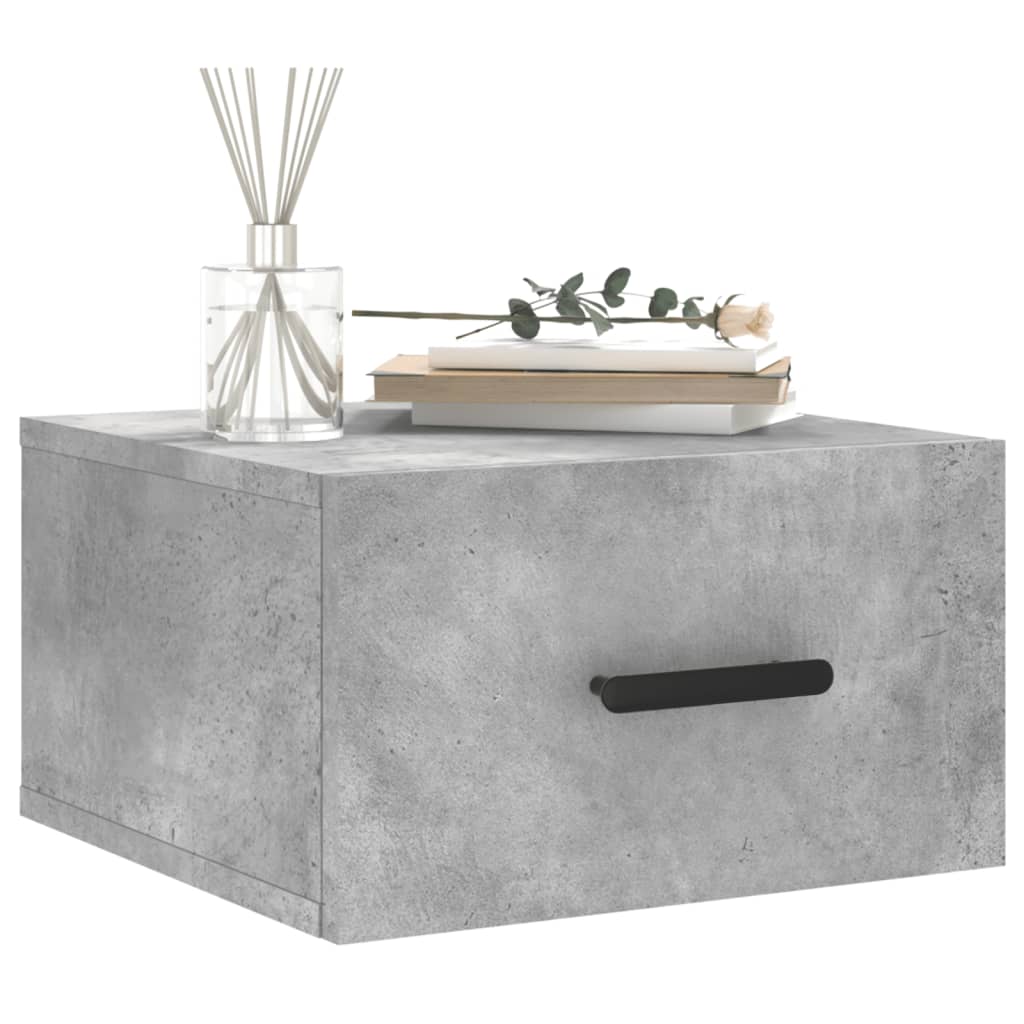 Wall-mounted bedside tables 2 pcs. Concrete grey 35x35x20 cm