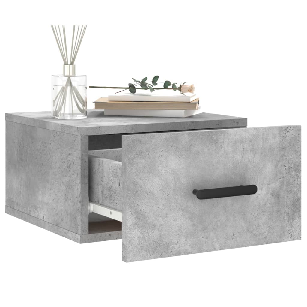 Wall-mounted bedside tables 2 pcs. Concrete grey 35x35x20 cm