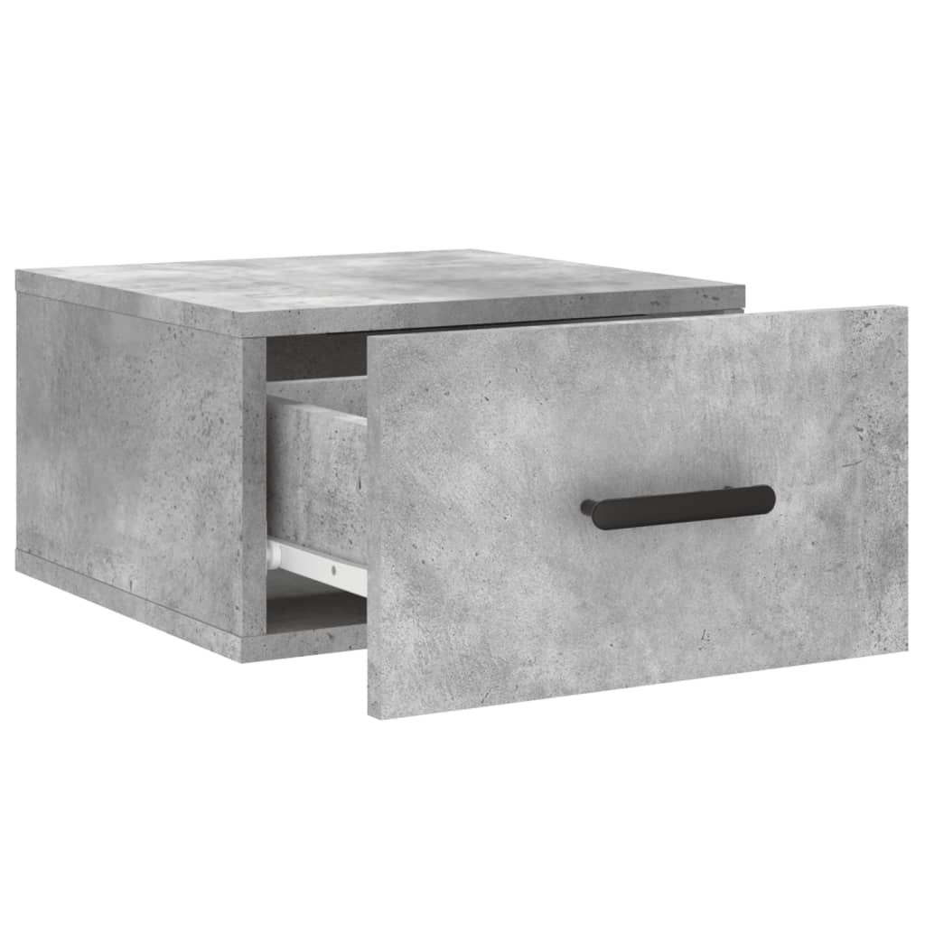 Wall-mounted bedside tables 2 pcs. Concrete grey 35x35x20 cm