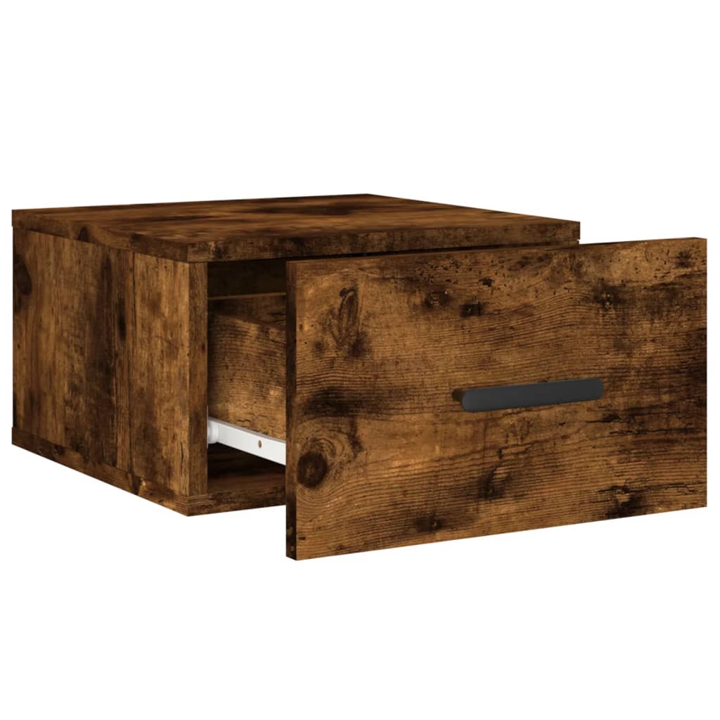 Wall-mounted bedside table smoked oak 35x35x20 cm