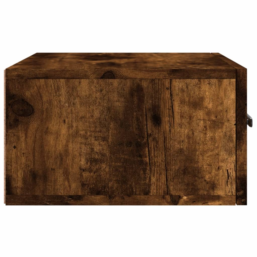 Wall-mounted bedside table smoked oak 35x35x20 cm