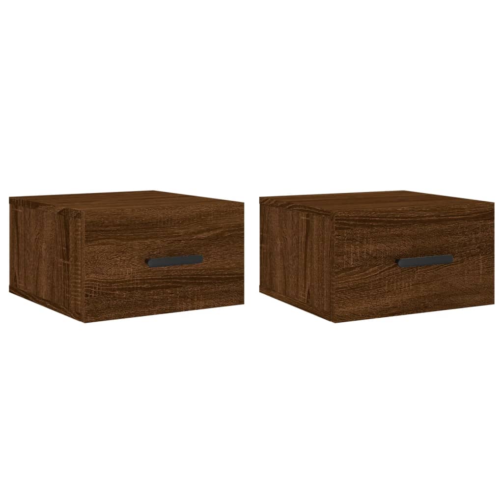 Wall Bedside Tables 2 pcs. Brown Oak Look 35x35x20 cm