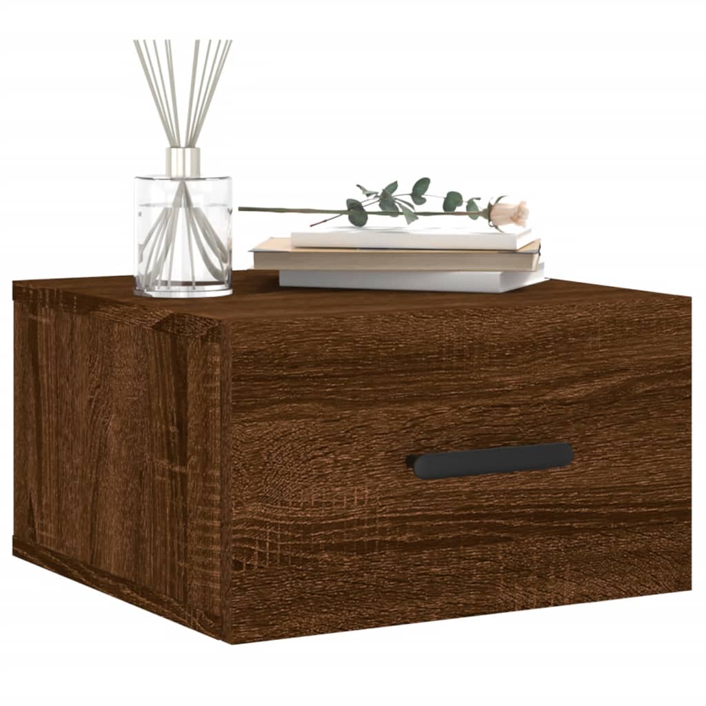 Wall Bedside Tables 2 pcs. Brown Oak Look 35x35x20 cm