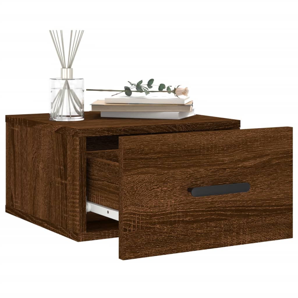 Wall Bedside Tables 2 pcs. Brown Oak Look 35x35x20 cm