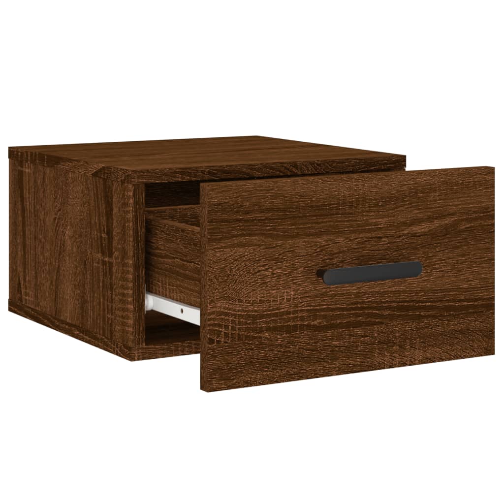 Wall Bedside Tables 2 pcs. Brown Oak Look 35x35x20 cm