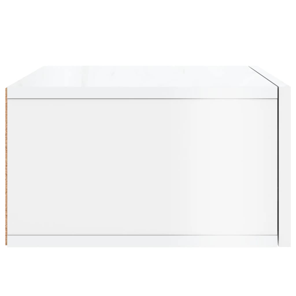 Wall-mounted bedside tables 2 pcs. High-gloss white 35x35x20 cm