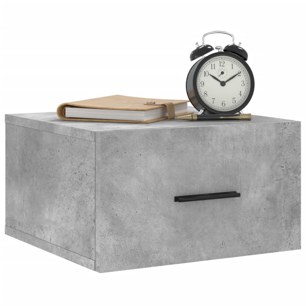 Wall Bedside Table Concrete Grey 35x35x20 cm