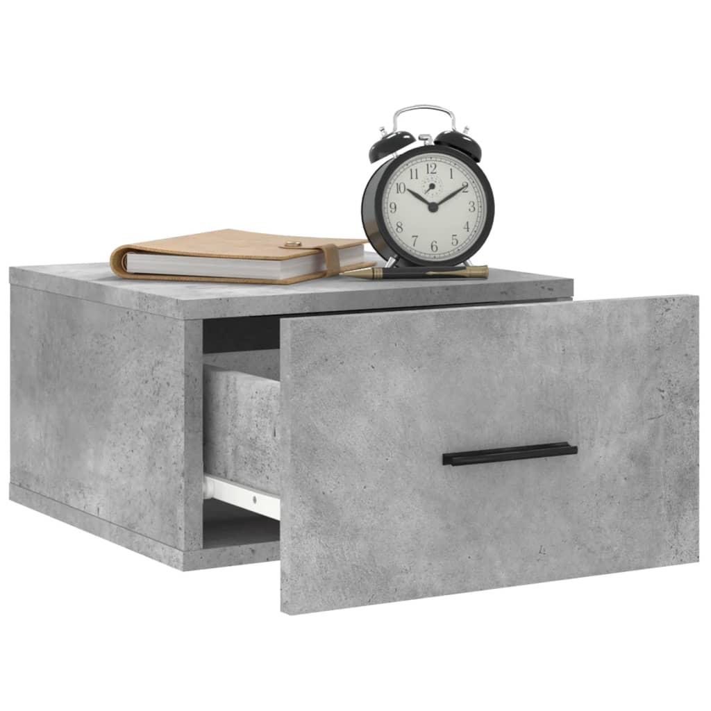 Wall Bedside Table Concrete Grey 35x35x20 cm