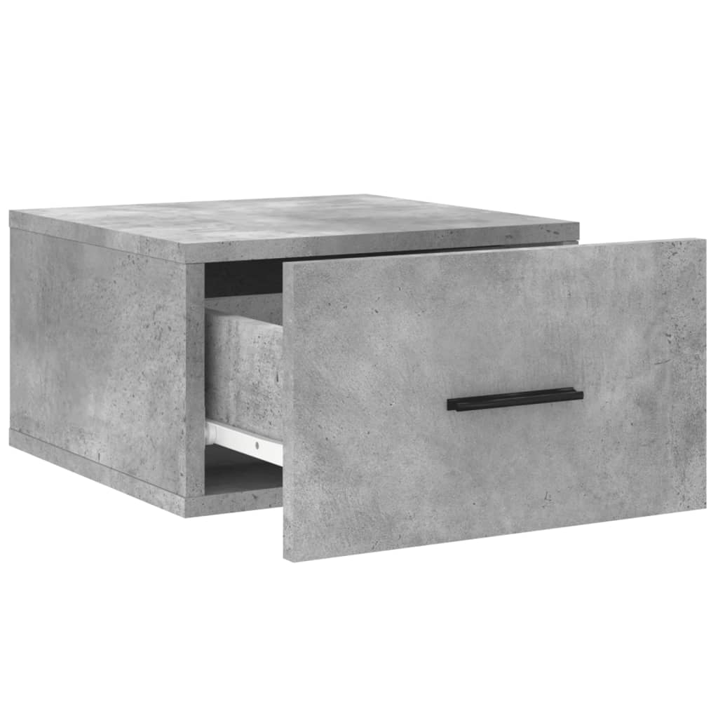 Wall Bedside Table Concrete Grey 35x35x20 cm