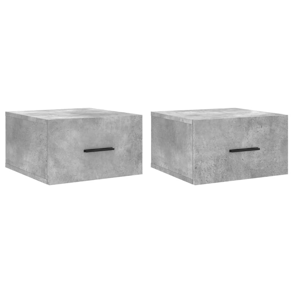 Wall-mounted bedside tables 2 pcs. Concrete grey 35x35x20 cm